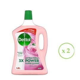 Dettol Rose Antibacterial Power Floor Cleaner 1.8 L Pack of 2 | CognitionUAE.com
