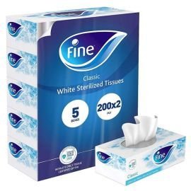 Fine Facial Tissues 200 sheets 2 ply 5 Boxes Pack | CognitionUAE.com
