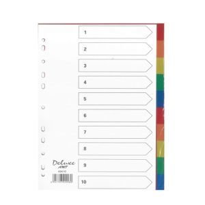 Deluxe A4 10 Tab PVC Color Divider with Number | CognitionUAE.com