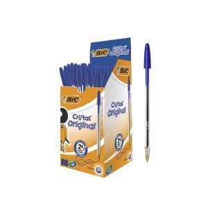 BIC Cristal Original Ballpoint Pens Medium Point (1.0 mm) - Blue, Box of 50 | CognitionUAE.com