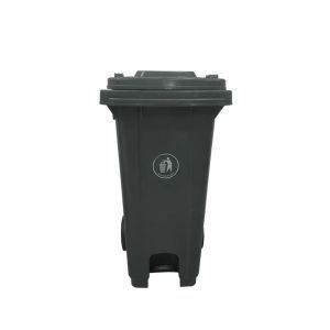 Garbage Bin Black colour 120 liter with pedal and wheels  | CognitionUAE.com