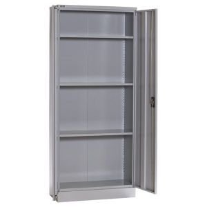 Rexel Full Height Office Cupboard Swing Door with 3 Adjustable Shelves 1835mm x 918mm x 400mm-Grey | CognitionUAE.com