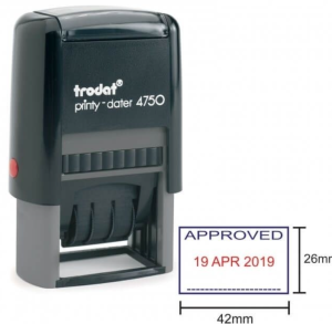 Trodat Printy 4750 Self Inking "APPROVED" Stamp with Date | CognitionUAE.com