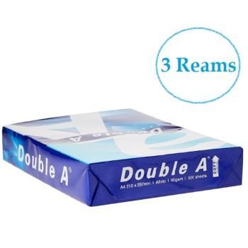 Double A Photocopy Paper A3 80 gsm 500 sheets (Set of 3 reams) | CognitionUAE.com