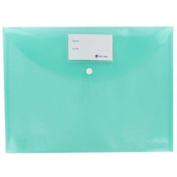 Atlas Document Bag With Card and Button, F10033, FS, Green- Pack of 12 | CognitionUAE.com