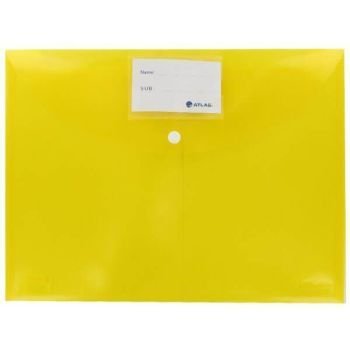 Atlas Document Bag With Card and Button, F10034, FS, Yellow - Pack of 12 | CognitionUAE.com