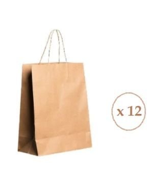 PAPER BAG BROWN TWISTED HANDLE 38*14*40 CM (Pack of 12) | CognitionUAE.com