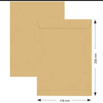 Brown Manila Peel & Seal Envelope 10" X 7"(255mm x 176mm) 120gsm (50pcs/pack) | CognitionUAE.com