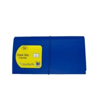 Deluxe AMT 13-CH Cheque Size Expanding File - 13 Pockets, Blue | CognitionUAE.com