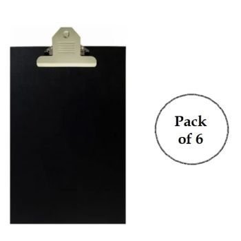 FIS Clipboard with Butterfly Jumbo clip A4/FS size- Black (Pack of 6) | CognitionUAE.com