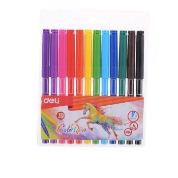 Sketch/Felt Pens Washable 12 Colours in PVC Bag | CognitionUAE.com