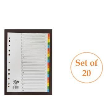 Deluxe A4 A-Z Tab PVC Grey Divider with Number (Set of 20) | CognitionUAE.com
