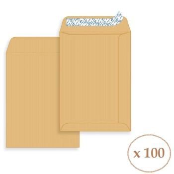 Brown Manila Peel & Seal Envelope 12" X 10" (304mm x 250mm) 120gsm (100pcs/pack) | CognitionUAE.com