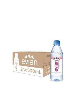 Evian Mineral Water, Naturally Filtered Drinking Water, 500ML Bottled Water Crafted By Nature, Case Of 24 X 500ML | CognitionUAE.com