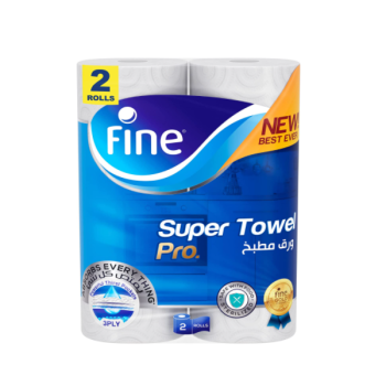 Fine Super Towel Pro Towel 60 sheet 3 ply pack x 2 rolls | CognitionUAE.com