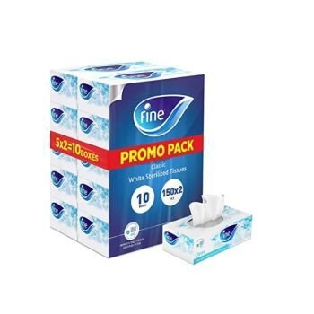 Fine Facial Tissues 150 sheets 2 ply 10 Boxes Pack | CognitionUAE.com