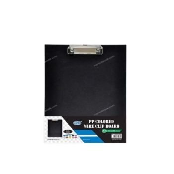 FIS PP Clipboard Single with Wire Clip A4 -Black | CognitionUAE.com