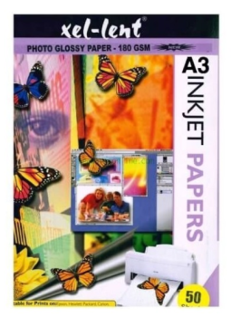 Xel-lent A3 Glossy Paper 180gsm 50sheets/packet (Size:11-3/4 x 16-1/2 in) | CognitionUAE.com