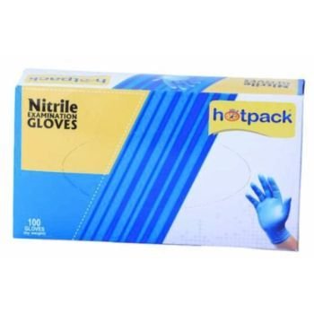 Hotpack Powder Free Nitrile Gloves Medium Size- 100 pcs/box | CognitionUAE.com