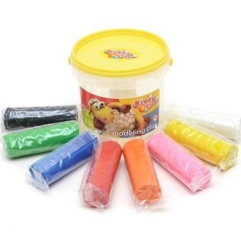 Kiddy Clay Modelling Clay 8 Color Bucket Yellow Lid | CognitionUAE.com