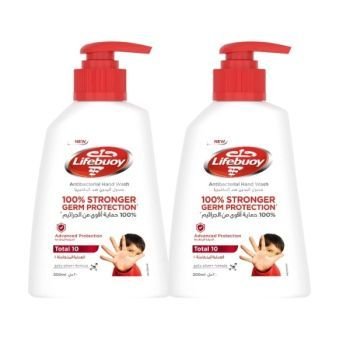 Lifebuoy Anti-Bacterial Liquid Hand Wash For Hand Hygiene, Total 10, 100% Stronger Germ Protection, 200ml - (Pack Of 2) | CognitionUAE.com