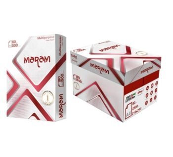 Maram Multipurpose A4 Paper 80gsm- Carton (5 Reams) | CognitionUAE.com