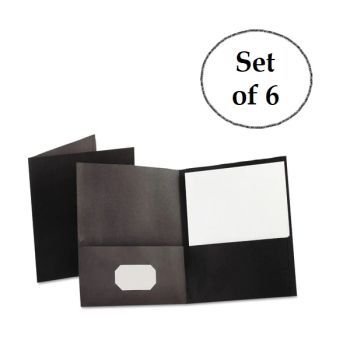 Premium black color 2- Pocket Folders (Pack of 6) | CognitionUAE.com