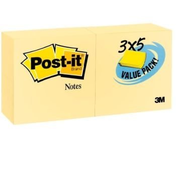 Post-it Sticky Notes Notepad 3 x 5 Inch Yellow - 3M - 24 pads/pack- Set of 12 packs | CognitionUAE.com