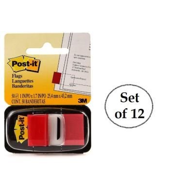 3M Post-it Flags- RED- 1" X 1.7" - 50 flags (Pack of 12) | CognitionUAE.com
