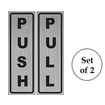 FIS Sticker "PUSH & PULL", 17cm x 4cm Vertical (Set of 2) | CognitionUAE.com