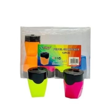 Plastic Sharpener for Pencil Fluorescent Colour (Pack of 12) | CognitionUAE.com