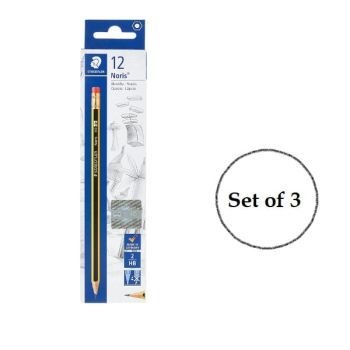 Staedtler Noris HB2 Pencil with Rubber Tip - (Pack of 12 Pcs)- Set of 3Packs | CognitionUAE.com