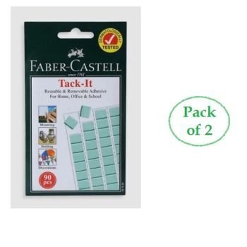 Faber Castell Adhesive Tack-it 75g (120 pcs), Green (Pack of 2) | CognitionUAE.com