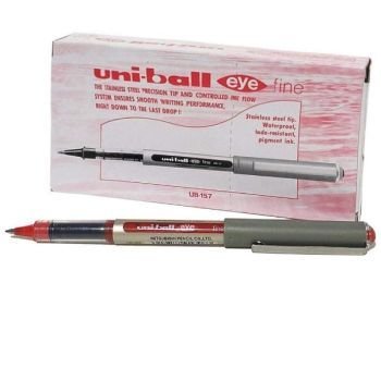 Uni-Ball Eye Fine Rollerball Pen Red 0.7mm UB-157 (Pack of 12) | CognitionUAE.com