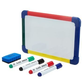 30x40 Cm Double Sided Drywipe Board + 4 markers + Duster | CognitionUAE.com